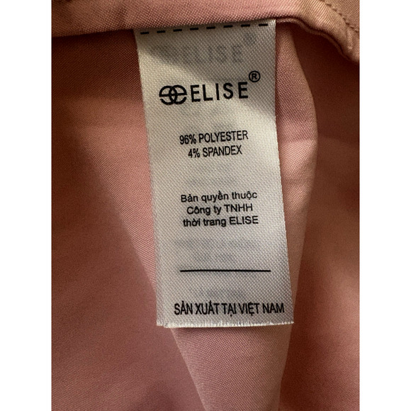 ELISE Coral/Salmon Crape Gauze Lined Asymmetric Calfan Dress Size XL - Picture 10 of 11